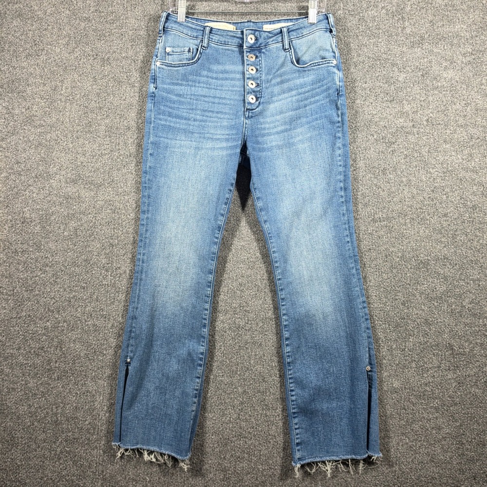 Anthropologie Pilcro Jeans Womens 30 High Rise Skinny Bootcut Side Slit Boho‎